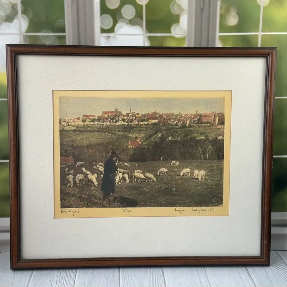 Vtg Ernst Geissendorfer Rothenburg Tauber Original Etching Signed Framed Art